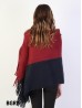 Two Tone Zipped Poncho